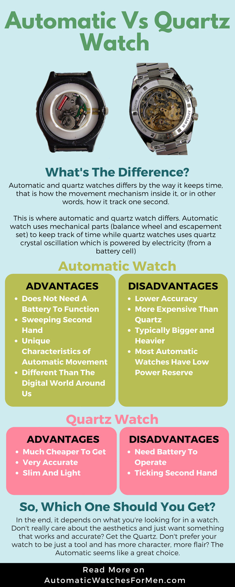 Automatic vs quartz movement automatic watches for men