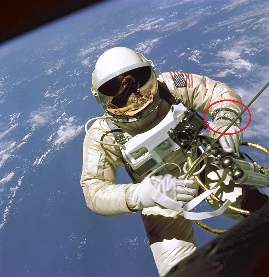 Edward White wearing omega speedmaster spacewalk