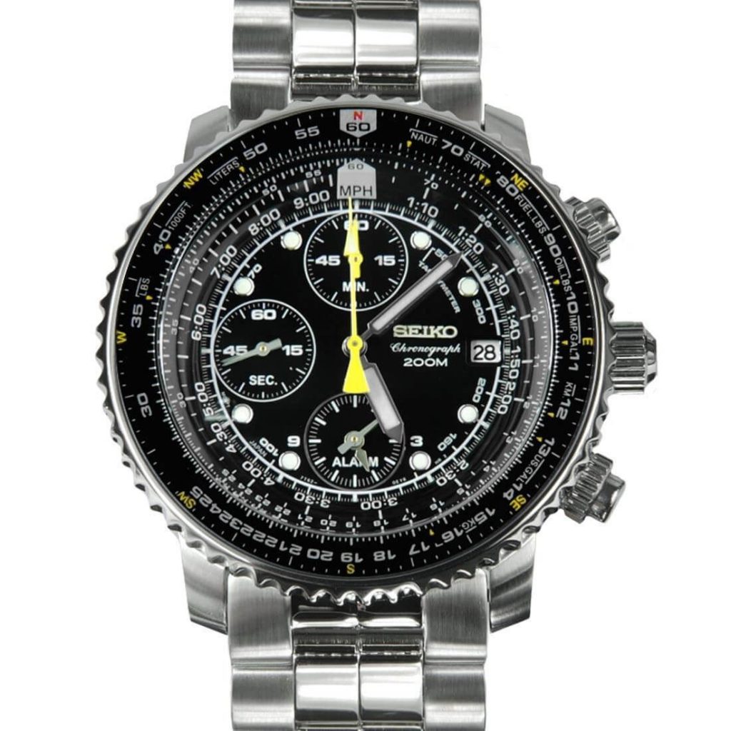 Seiko FlightMaster SNA411 slide rule bezel