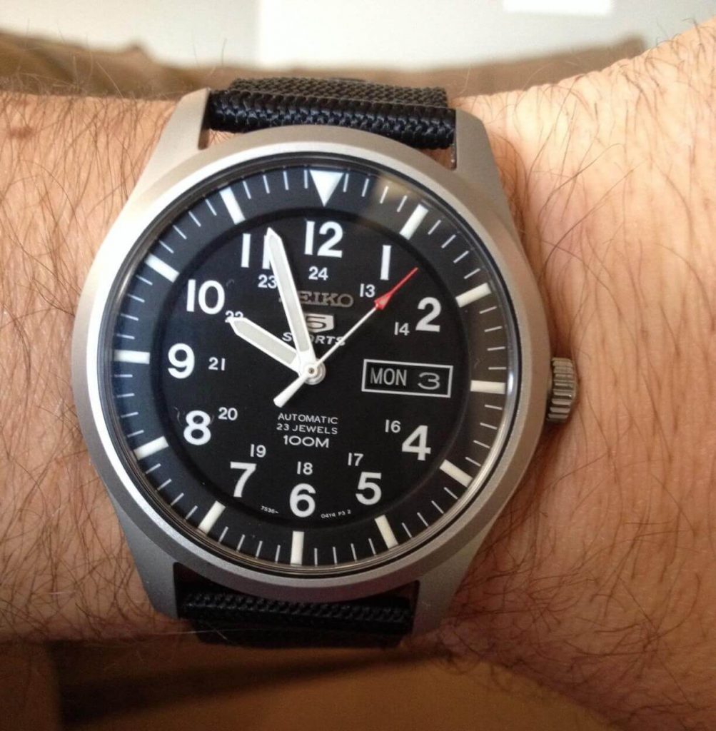 Seiko SNZG15 on hand