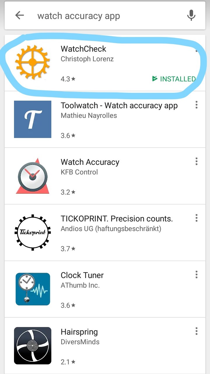 Watch accuracy app google playstore_LI